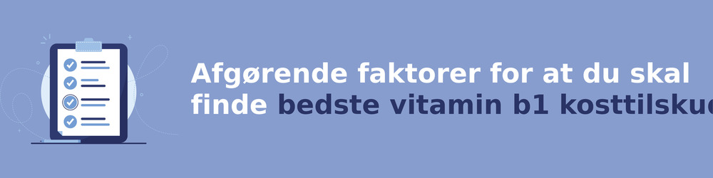 viktiga faktorer för att välja rätt vitamin b1