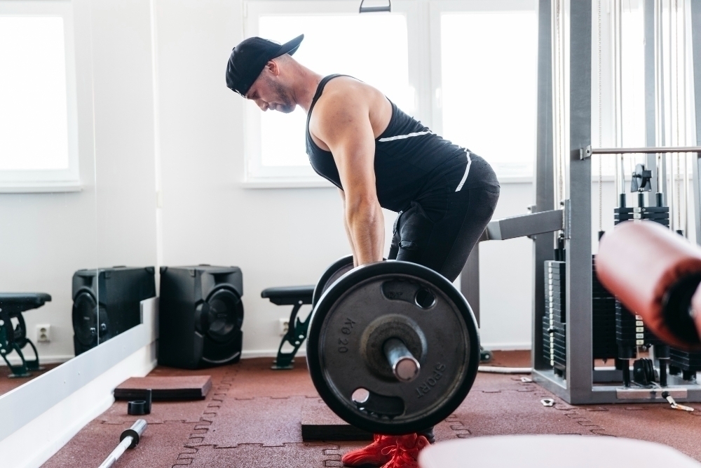 Man working out in the gym