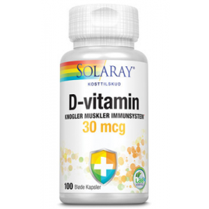 Solaray D-vitamin 30 mcg (100 kapsler) - Bedste lave dosis