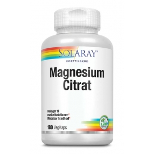 Solaray Magnesium Citrat - 180 kaps. - Bedst i test