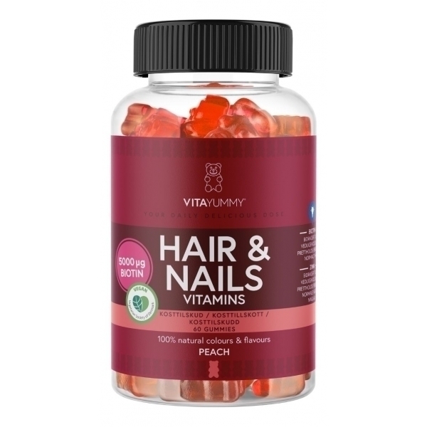 VitaYummy Hair & Nails Peach - 60 stk.