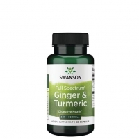 Swanson Full Spectrum Ginger & Turmeric 2-in-1 Formula 60 kapsler